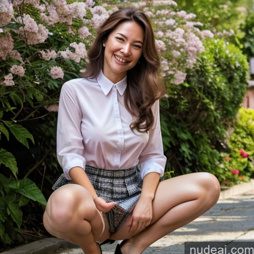 Milf Tall Pubic Hair 30s 40s Happy Brunette Straight Japanese Korean Street Front View Squatting Spreading Legs High Heels Mini Skirt Shirt Skin Detail (beta) Detailed Spread_legs, Pussy, Split_legs