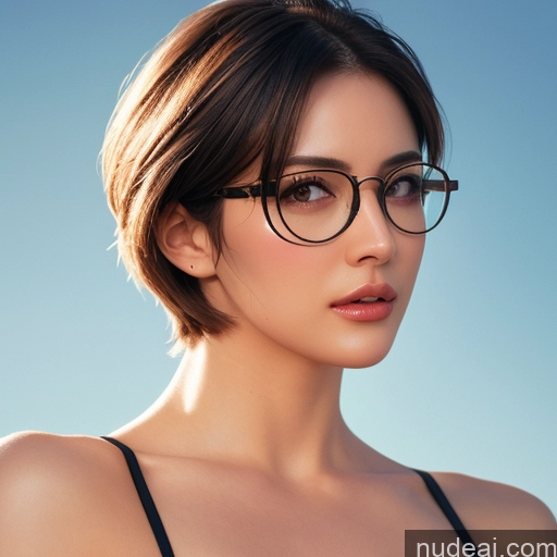 Sorority Glasses Abs Pubic Hair Short Hair 50s Brunette Bobcut Nude Busty Thick Brazilian