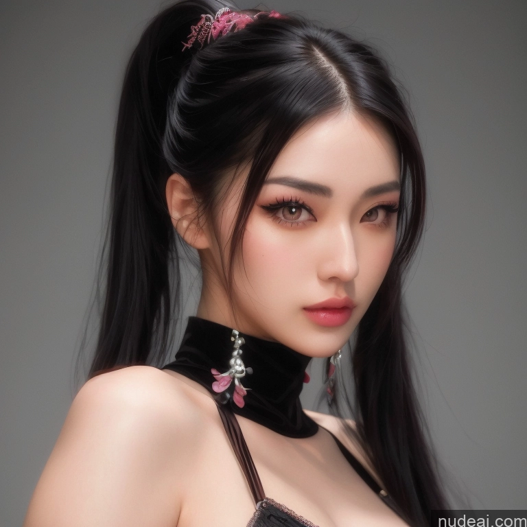 Asian Pigtails Goth Detailed Jewelry Skin Detail (beta)