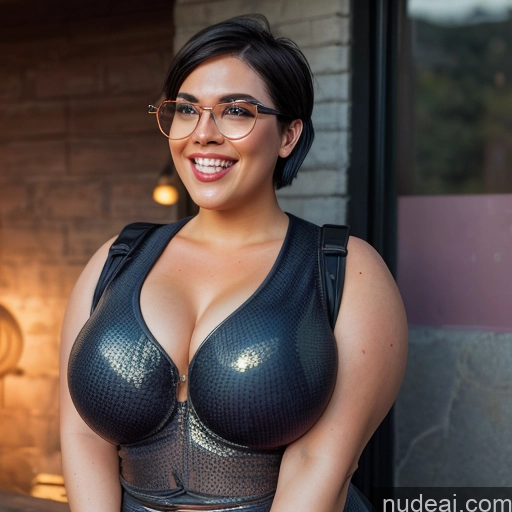 related ai porn images free for Two Huge Boobs Glasses Chubby Big Hips Short Short Hair 40s Happy Pixie Beach Crop Top Bikini