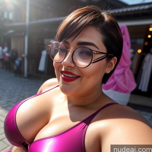 related ai porn images free for Two Huge Boobs Glasses Chubby Big Hips Short Short Hair 40s Happy Pixie Beach Bikini T-pose