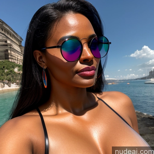 related ai porn images free for Milf Two Huge Boobs Glasses Big Ass Thick Dark Skin Oiled Body 20s Sexy Face Black Hair Messy Black