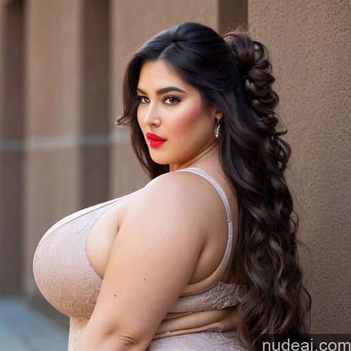 ai nude image of araffe woman with long dark hair and a big breast pics of Milf Huge Boobs Beautiful Lipstick Big Ass Chubby Big Hips Long Hair 40s 50s Fairer Skin Black Hair Indian Front View