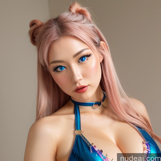 Perfect Boobs Korean Rainbow Haired Girl Beach ShiroGal Doll Likeness White Cleavage Kisses Japanese Scandinavian Warm Anime