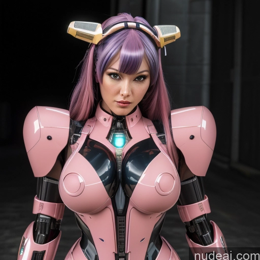 ai nude image of pics of SuperMecha: A-Mecha Musume A素体机娘 Symix Preview Rainbow Haired Girl Huge Tits, Hard Nipples