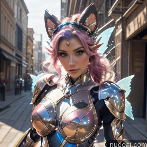 SuperMecha: A-Mecha Musume A素体机娘 Perfect Boobs Fairy Pink Hair Ponytail Deep Blue Eyes Sexy Face