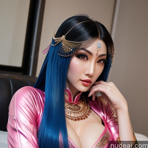 related ai porn images free for MuQingQing Akane Girl Blue Hair Biker Suit