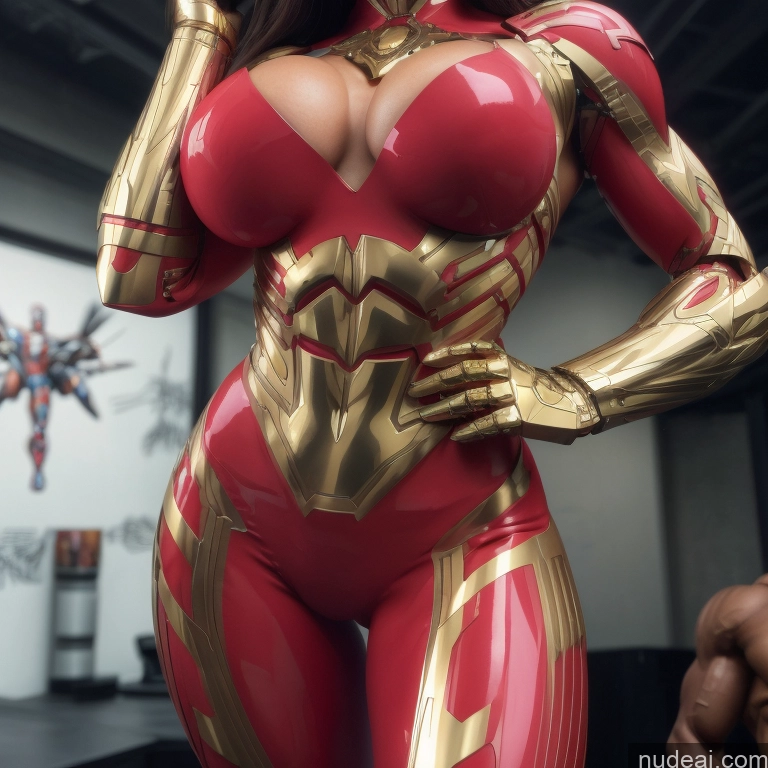 related ai porn images free for Superhero Woman Busty Abs Two Several Front View Muscular SuperMecha: A-Mecha Musume A素体机娘