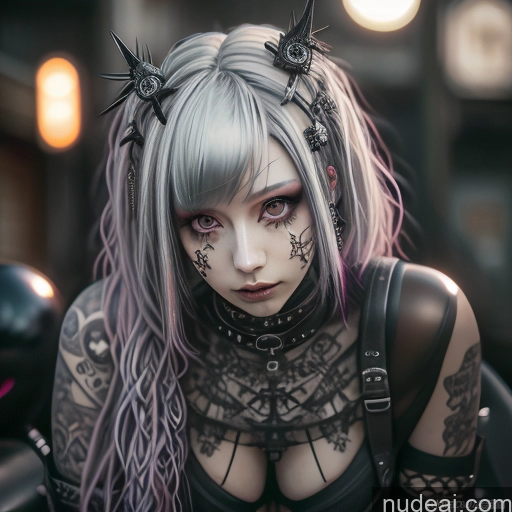 ai nude image of pics of Huge Boobs Gothic Punk Girl Doggy Style Rainbow Haired Girl Close-up View