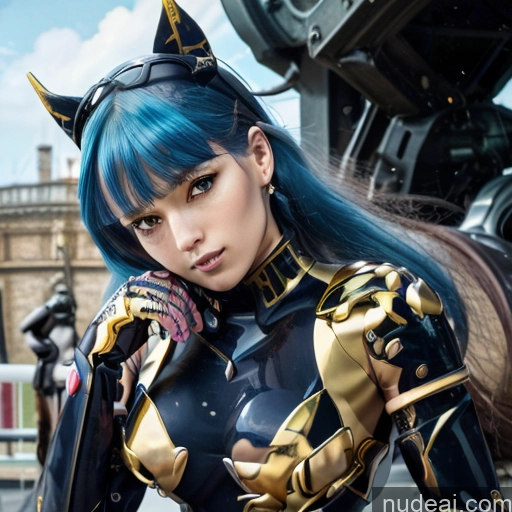 Equitation Vintage SuperMecha: A-Mecha Musume A素体机娘 FGOKAMAV Blue Hair