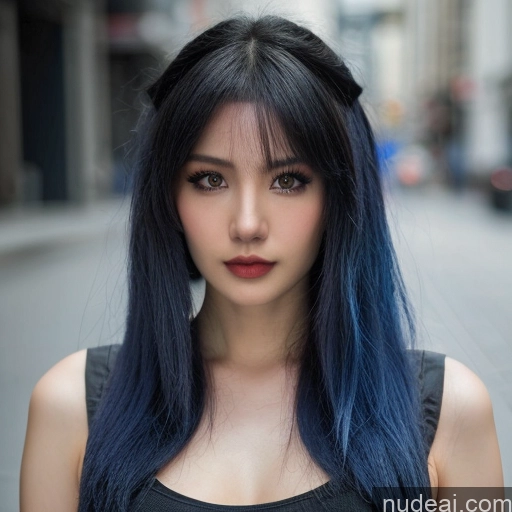 1girl Hu Tao: Genshin Impact Cosplayers Science Fiction Style Blue Hair