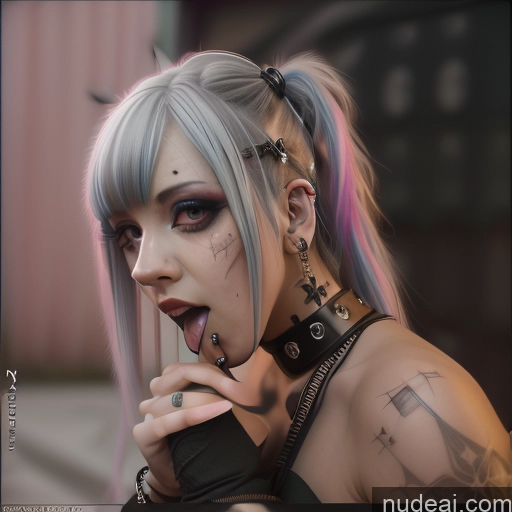 related ai porn images free for Huge Boobs Gothic Punk Girl Rainbow Haired Girl Close-up View Licking My Dick Piercing Tongue Bra Pull Down