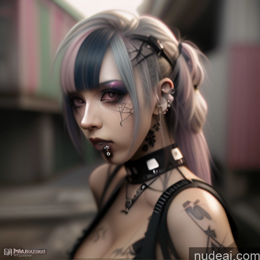 related ai porn images free for Huge Boobs Gothic Punk Girl Rainbow Haired Girl Close-up View Licking My Dick Piercing Tongue Bra Pull Down