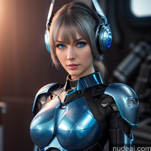 Science Fiction Style Dream Mecha Girl Deep Blue Eyes REN: A-Mecha Musume A素体机娘