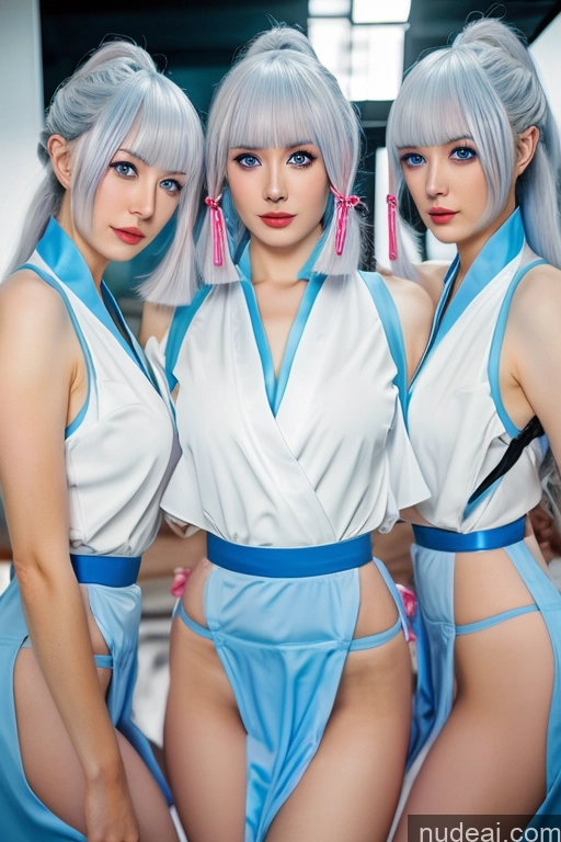 Hayatedol, 1girl Nude Ayaka Kendo Uniform: Genshin Impact Cosplayers Deep Blue Eyes