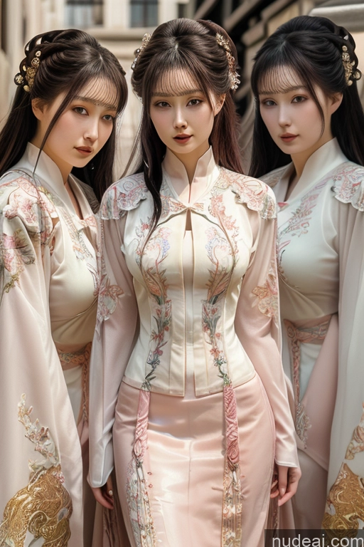 Hayatedol, 1girl Nude Cleavage Hanfu V1