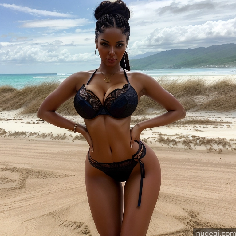 related ai porn images free for Dark Skin African Indian Tribal Huge Boobs Beautiful Big Hips Hourglass Sexy Face Braided Ponytail Bending Over Beach Volleyball Bra Short Shorts Cleavage