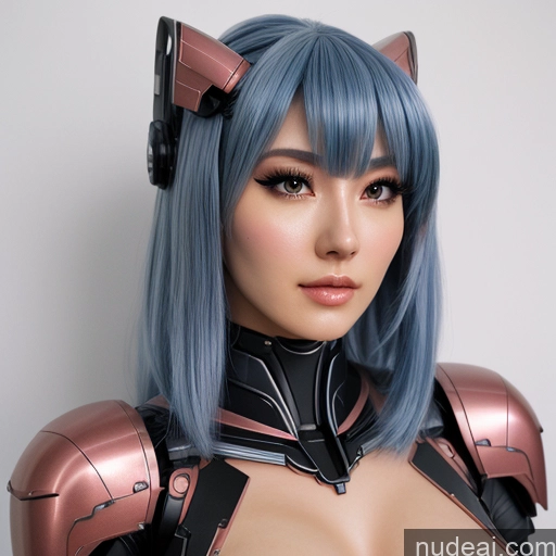 ai nude image of pics of Girl Nude Mecha Musume + Gundam + Mecha Slider Cyberpunk Blue Hair