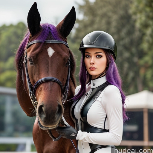 related ai porn images free for Equitation Purple Hair Front View Green Hair