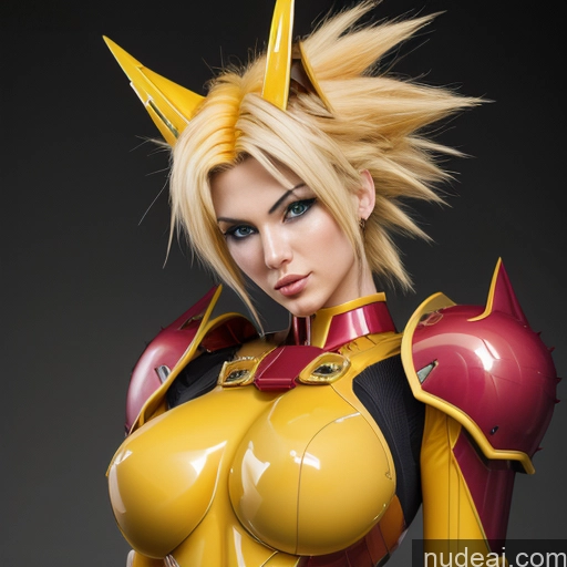 ai nude image of pics of Super Saiyan SuperMecha: A-Mecha Musume A素体机娘 Nude Blonde Super Saiyan 4