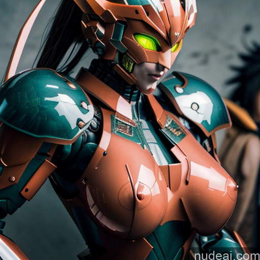 SuperMecha: A-Mecha Musume A素体机娘 Fantasy Armor Mech Suit Sci-fi Armor REN: A-Mecha Musume A素体机娘 A1: A-Mecha Musume A素体机娘 Super Saiyan 4 Super Saiyan Human SexToy Two Several Deep Blue Eyes Huge Boobs No Bra Nude