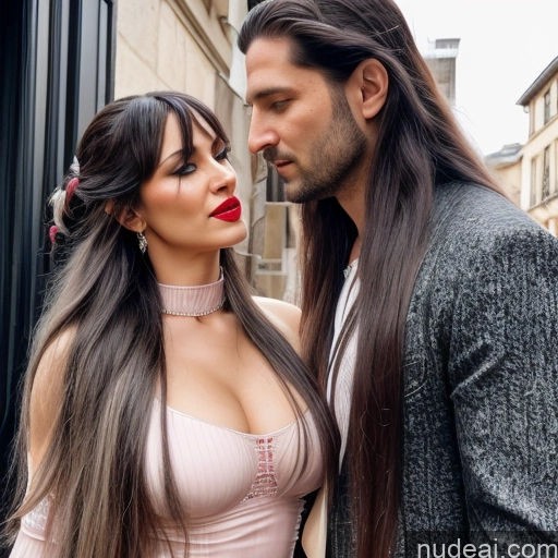 related ai porn images free for Milf Woman + Man Two Huge Boobs Lipstick Thick Long Hair 40s Seductive Black Hair Straight Bangs French Bedroom Close-up View Cumshot Blowjob Nude