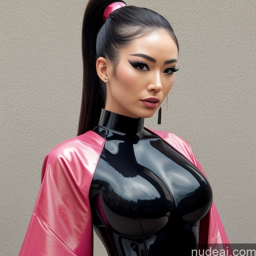 Cyborg Geisha Latex Ninja Kimono Ponytail