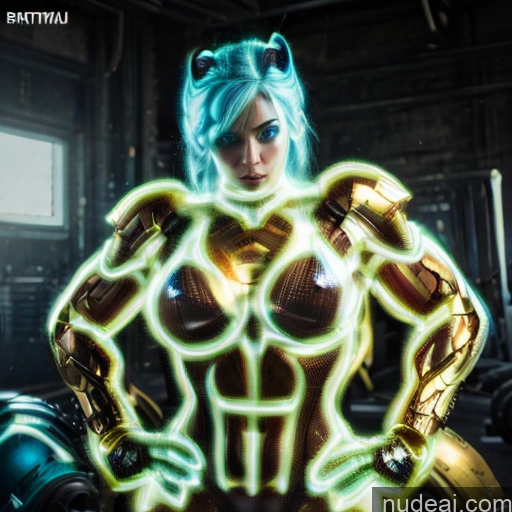 ai nude image of pics of Woman Busty Muscular Abs Front View Has Wings Angel Fantasy Armor Viking Bodybuilder Perfect Boobs Gold Jewelry Blonde SuperMecha: A-Mecha Musume A素体机娘 Deep Blue Eyes Blue Hair Battlefield Neon Lights Clothes: Yellow Neon Lights Clothes: Blue