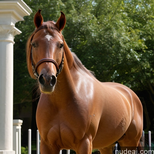 ai nude image of pics of Nude Wooden Horse Looking At Sky