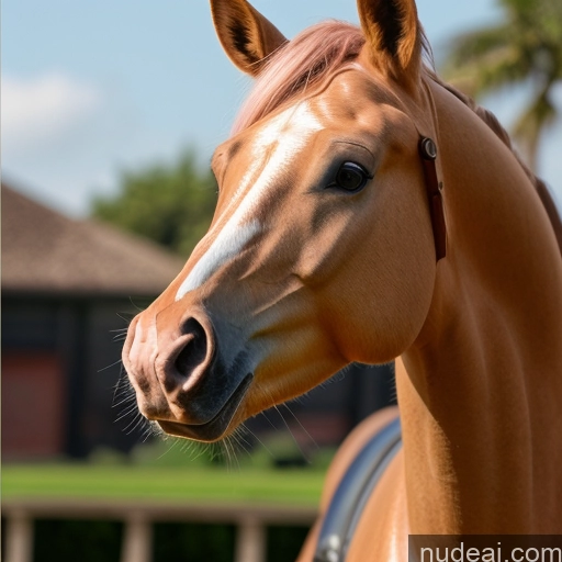 ai nude image of pics of Wooden Horse Looking At Sky Deep Blue Eyes