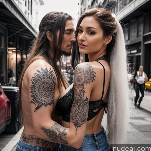 related ai porn images free for Woman Two Huge Boobs Tattoos Big Ass Long Legs Long Hair 18 Seductive Brunette Slicked Vietnamese Dark Fantasy Street Bending Over Nude Detailed Woman + Man