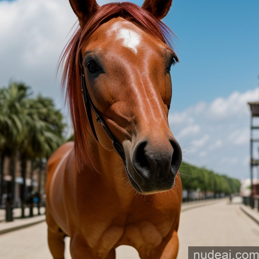 ai nude image of pics of Wooden Horse Nude Looking At Sky