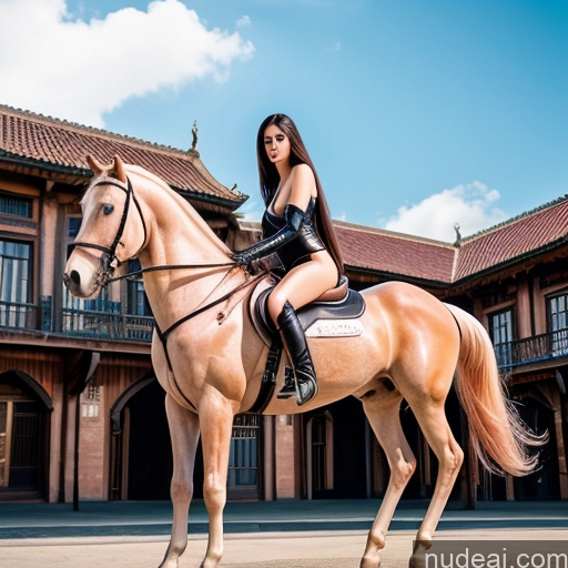 ai nude image of pics of Nude MuQingQing Wooden Horse Looking At Sky