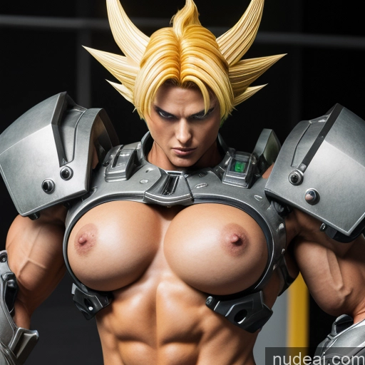 related ai porn images free for Super Saiyan SuperMecha: A-Mecha Musume A素体机娘 Busty Muscular Abs Front View