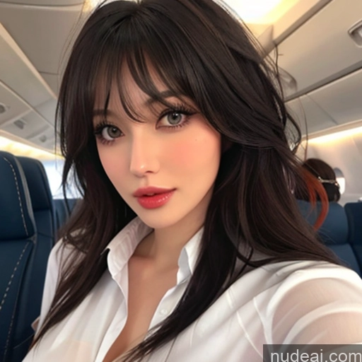 related ai porn images free for Bangs Wavy Hair Flight Attendant