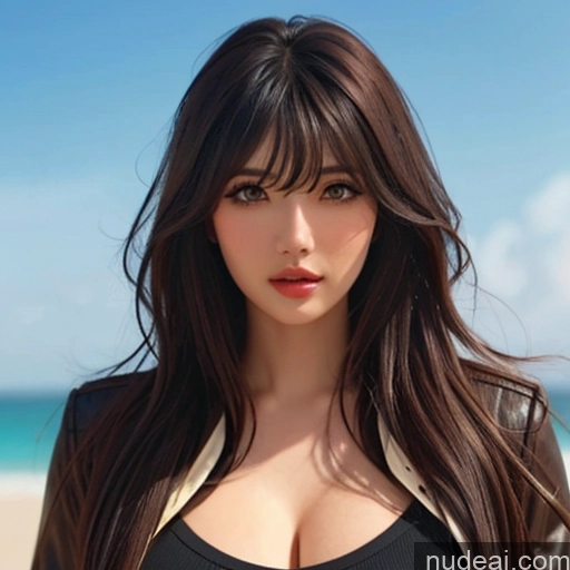 related ai porn images free for Bangs Wavy Hair Looking At Sky Bomber