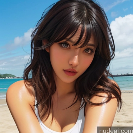 related ai porn images free for Bangs Wavy Hair Looking At Sky Beach Volleyball