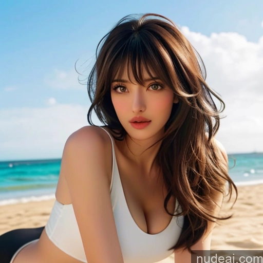 related ai porn images free for Bangs Wavy Hair Looking At Sky Beach Volleyball