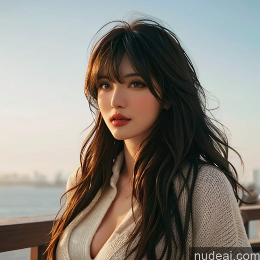 related ai porn images free for Bangs Wavy Hair Looking At Sky Lumberjack