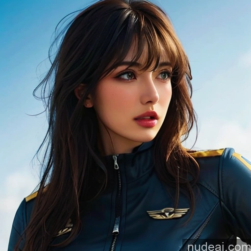 related ai porn images free for Bangs Wavy Hair Looking At Sky Pilot