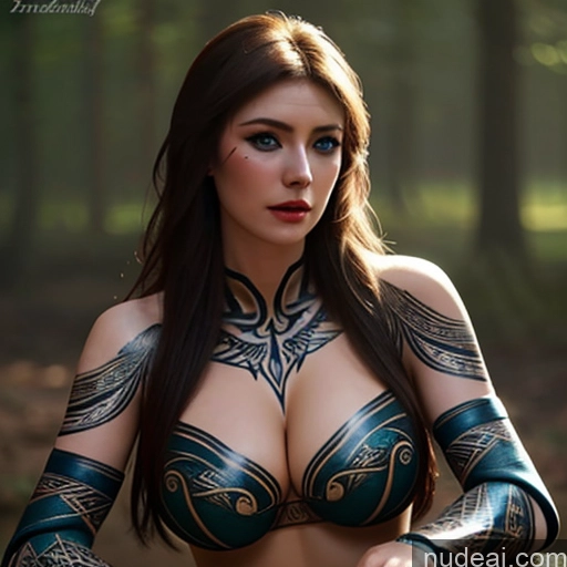 related ai porn images free for Busty Perfect Boobs Irish German British Tribal Bodypaint White Fantasy Armor Brunette Viking