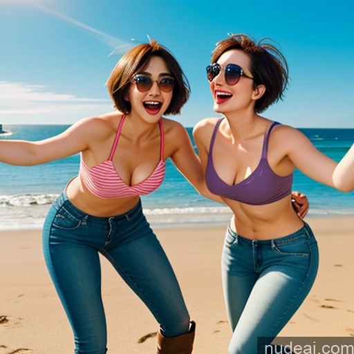 related ai porn images free for Milf Two Small Tits Sunglasses Thick Big Hips Short Short Hair 40s Happy Pixie Beach Boots Jeans