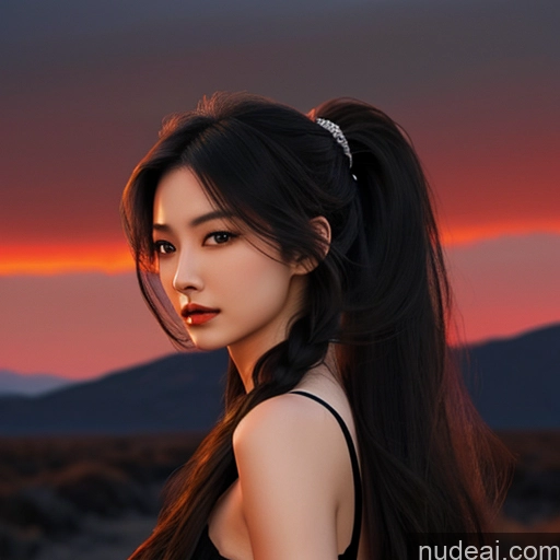 ai nude image of arafed image of a woman with long hair and a black dress pics of Asian Seductive 18 Perfect Boobs Beautiful Small Ass Long Hair Hell Devil Dark Fantasy Skin Detail (beta) Detailed Dark Lighting Jewelry