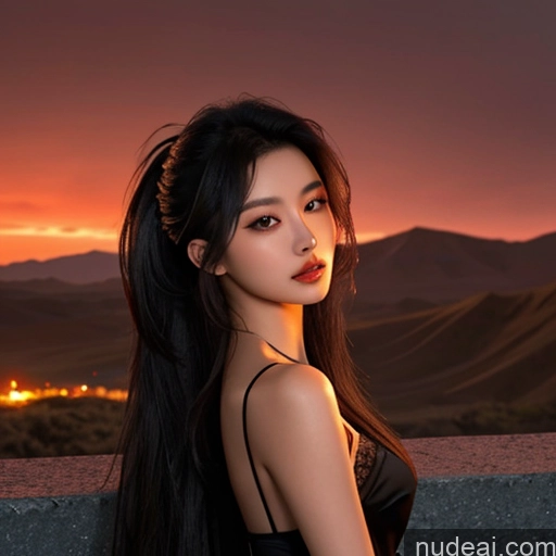 ai nude image of arafed asian woman with long black hair and a black dress pics of Asian Seductive 18 Perfect Boobs Beautiful Small Ass Long Hair Hell Devil Dark Fantasy Skin Detail (beta) Detailed Dark Lighting Jewelry