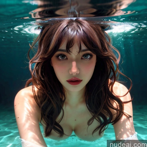 related ai porn images free for Bangs Wavy Hair Nude Underwater Lake