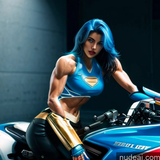 related ai porn images free for Superhero Woman Busty Muscular Abs Blue Hair Deep Blue Eyes Front View Bodybuilder Perfect Boobs Skin Detail (beta) Captain Marvel Neon Lights Clothes: Blue Cosplay Detailed SuperMecha: A-Mecha Musume A素体机娘