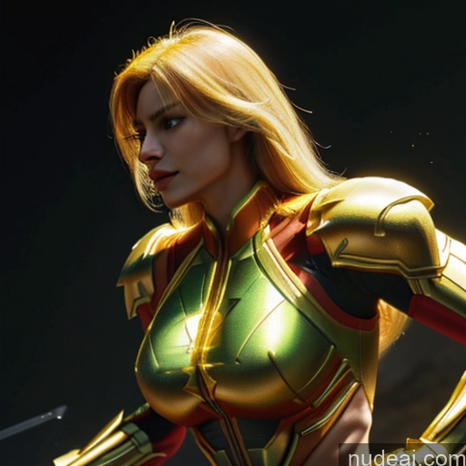 ai nude image of a close up of a woman in a gold and red costume pics of Superhero Captain Marvel Woman Busty Perfect Boobs Muscular Abs Bodybuilder Front View Battlefield Science Fiction Style Neon Lights Clothes: Yellow Gold Jewelry Neon Lights Clothes: Orange Super Saiyan Blonde SuperMecha: A-Mecha Musume A素体机娘