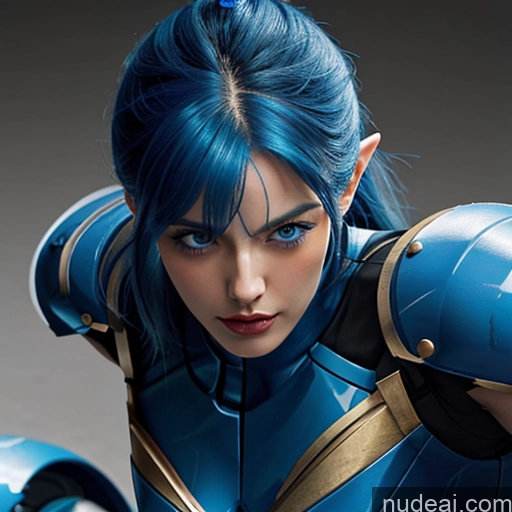 related ai porn images free for Woman Bodybuilder Busty Muscular Abs Perfect Boobs Deep Blue Eyes Blue Hair Skin Detail (beta) Front View Cosplay Superhero Detailed SuperMecha: A-Mecha Musume A素体机娘 Captain Marvel