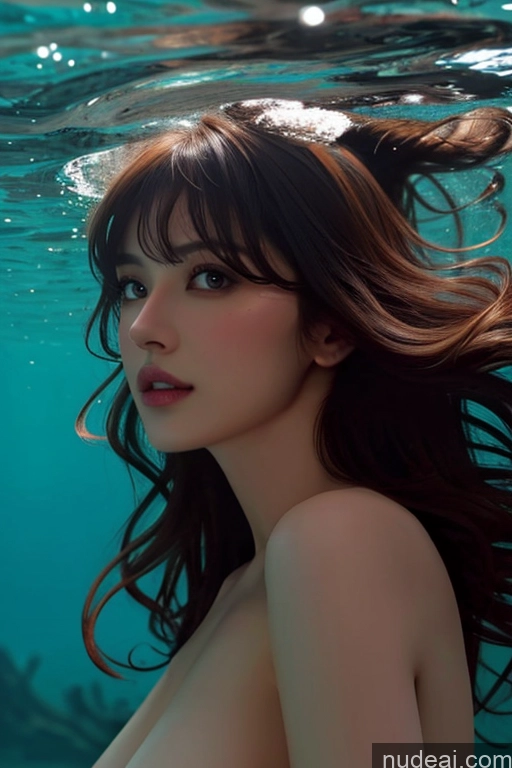 related ai porn images free for Bangs Wavy Hair Nude Looking At Sky Underwater