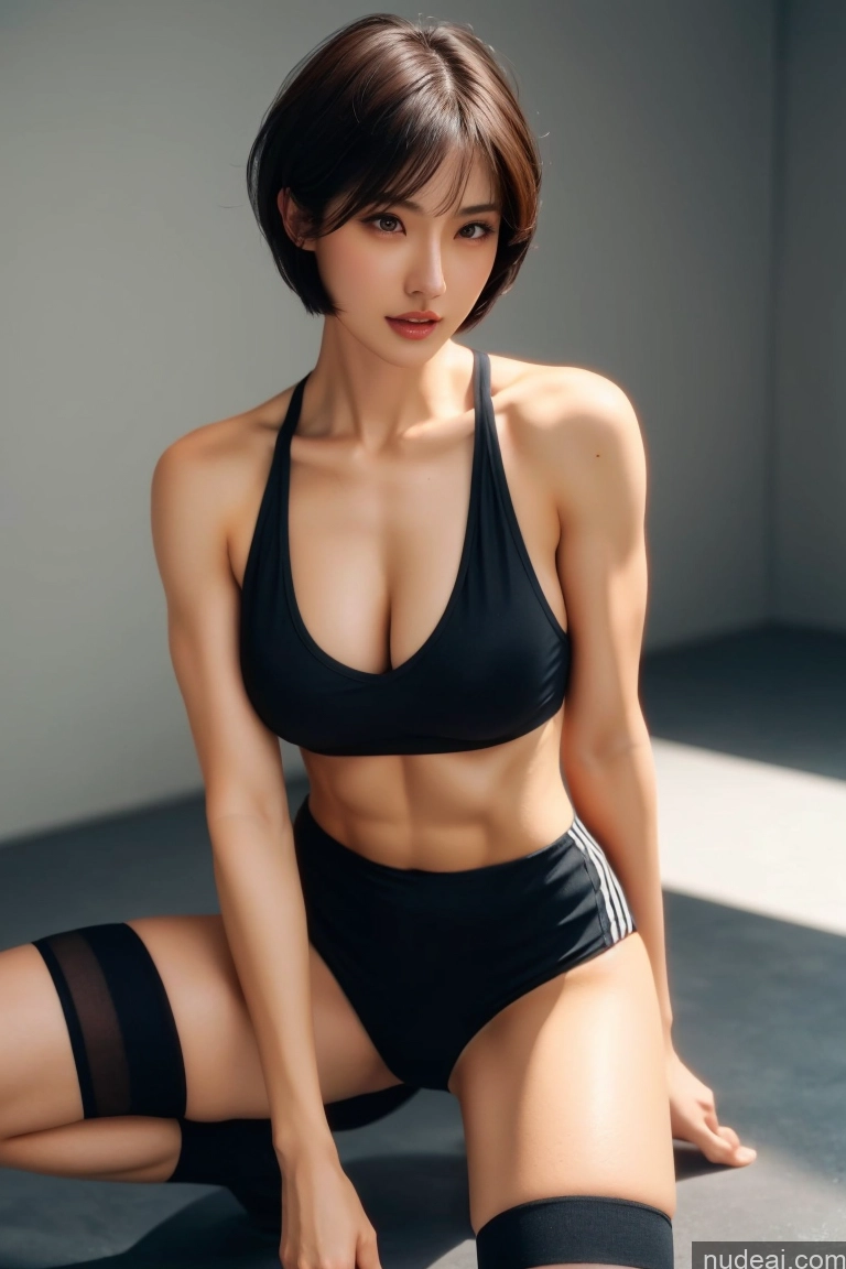 related ai porn images free for Woman One Short Hair 18 Black Hair Pixie Japanese Skin Detail (beta) Muscular Detailed Close-up View Front View Perfect Body Bright Lighting Sailor Thigh Socks Street